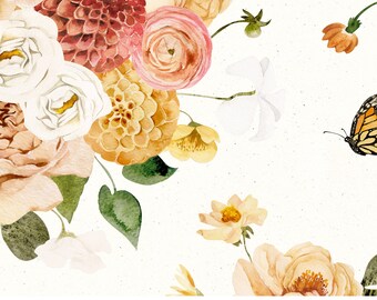 Schmetterlings-Frauen-Porträt Blumen Duschvorhang
