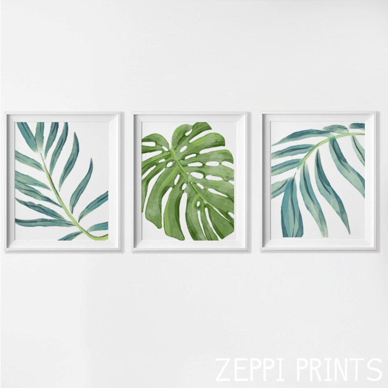 Tropical Wall Art Coastal Wall Decor Watercolor Beach Art Etsy
