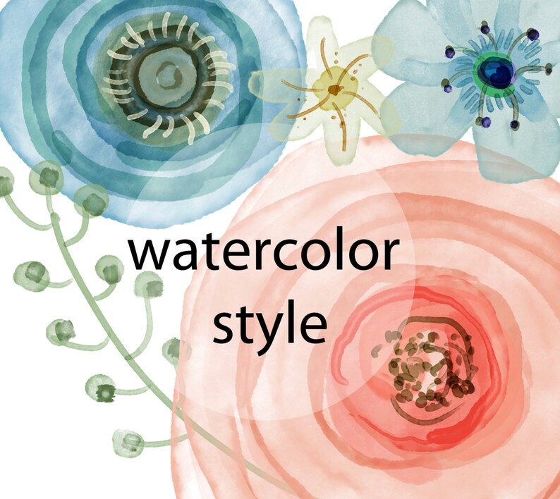 Flower Nursery Art Prints Watercolor Style Nursery Art Pink Etsy