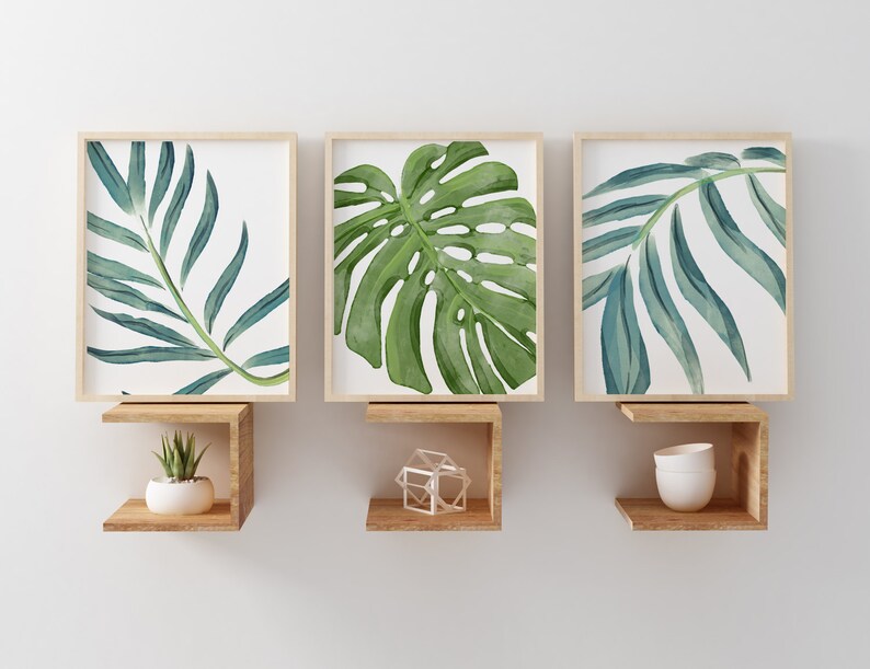 Tropical Wall Art Coastal Wall Decor Watercolor Beach Art Etsy