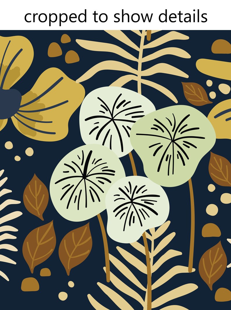 Navy Floral Shower Curtain Navy Sage Bathroom Decor Shower Etsy