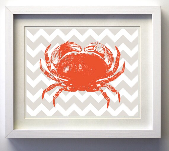 Items similar to Chevron Beach Ocean Sea Crab more colors available on Etsy