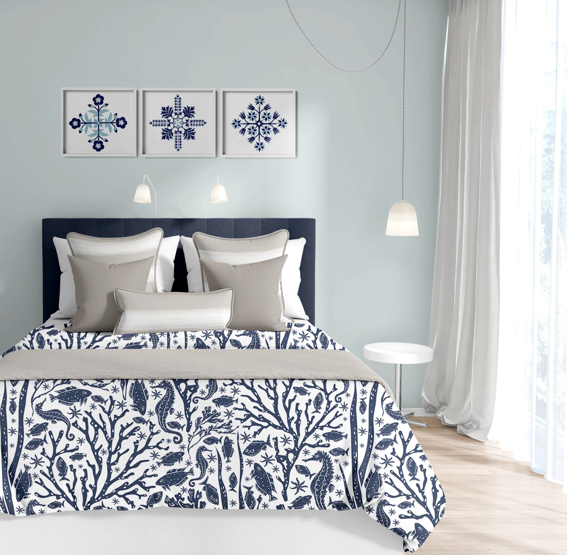 Blue and White Wall Art, Set of 13 Wall Art, Kitchen Wall Decor Blue, Square Wall Decor, Artwork for Bedroom, Dining Room Art, Beach Decor Blue and White Wall Art, Set of 13 Wall Art, Kitchen Wall Decor Blue, Square Wall Decor, Artwork for Bedroom, Dining Room Art, Beach Decor