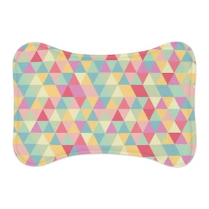 Colorful Geometric Pet Feeding Mats - Dog Bowl Mats, Non-Slip Cat Placemat, Kitchen Decor, Pet Accessories, Pet Gift Ideas