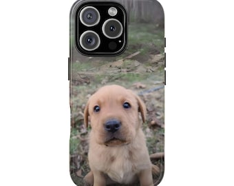 Schattig telefoonhoesje puppy, stoere hoesjes, telefoonhoesje schattige hond, dierenvriend cadeau, telefoonhoesje huisdier portret, accessoire hond thema