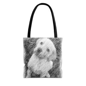 Charming Dog Tote Bag, Pet Lover Gift, Personalized Canvas Bag, Stylish Carryall, Animal Print Bag, Ideal for Shopping, Travel, Gifts