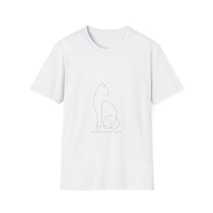 Minimalist Cat Line Art T-Shirt, Cute Cat Tee, Animal Lover Gift, Casual Wear, Gift for Cat Owners