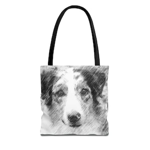 Stylish Dog Portrait Tote Bag, Eco-Friendly Carryall, Dog Lover Gift, Pet Memorial, Unisex Accessories, Art Tote