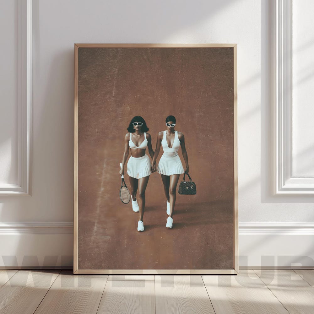 Tennis fashion print preppy country club wall art