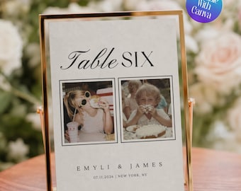 Decorative Table Numbers, When We Were Table Numbers, Wedding Reception Table Numbers Wedding Details, Wedding Favor Sign Printable Template