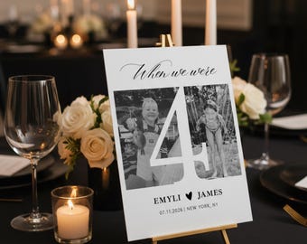 Wedding Reception Table Numbers When We Were Table Numbers Template, Seating Chart Cards, Wedding Signage, Wedding Decor Digital Download