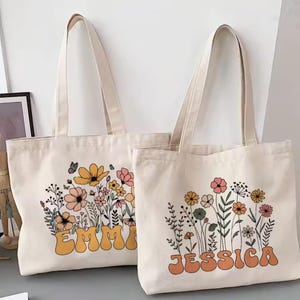 Personalized tote bag, first name, gift idea