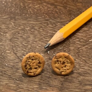 Handmade Polymer Clay Chocolate Chip Cookie Post Earrings