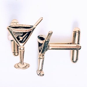 Gold Martini Cuff Links