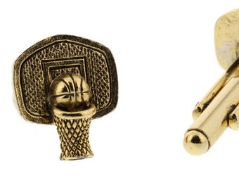 Gold Basketball Hoop Cuff Links