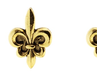 gold fleur de lys smooth cuff links