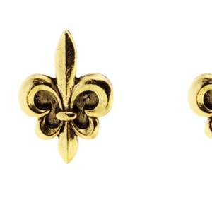 gold fleur de lys smooth cuff links