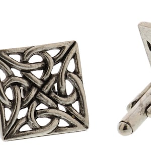 Silver Irish Celtic Knot Cuff Links