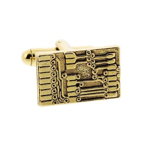 Gold Circuit Board Cuff Links