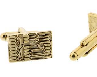 Silver Circuit Board Cuff Links