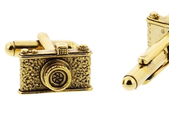 Gold Camera Cuff Links