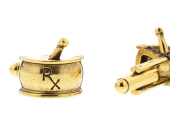 Gold Pharmacist RX Cuff Links