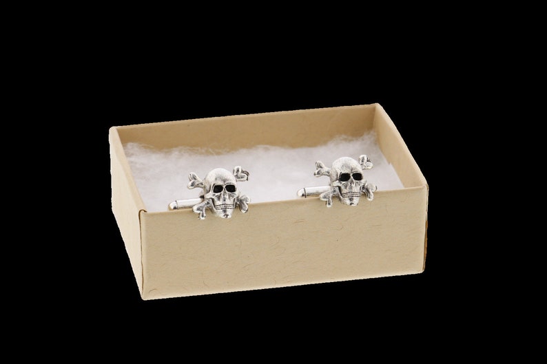 Gold Skull and Crossbones Cuff Links image 4