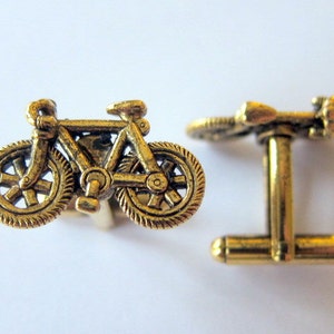 gold bicycle cufflinks