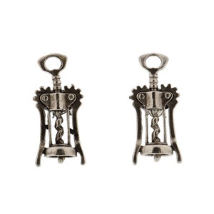 silver wine corkscrew cuff links image 7