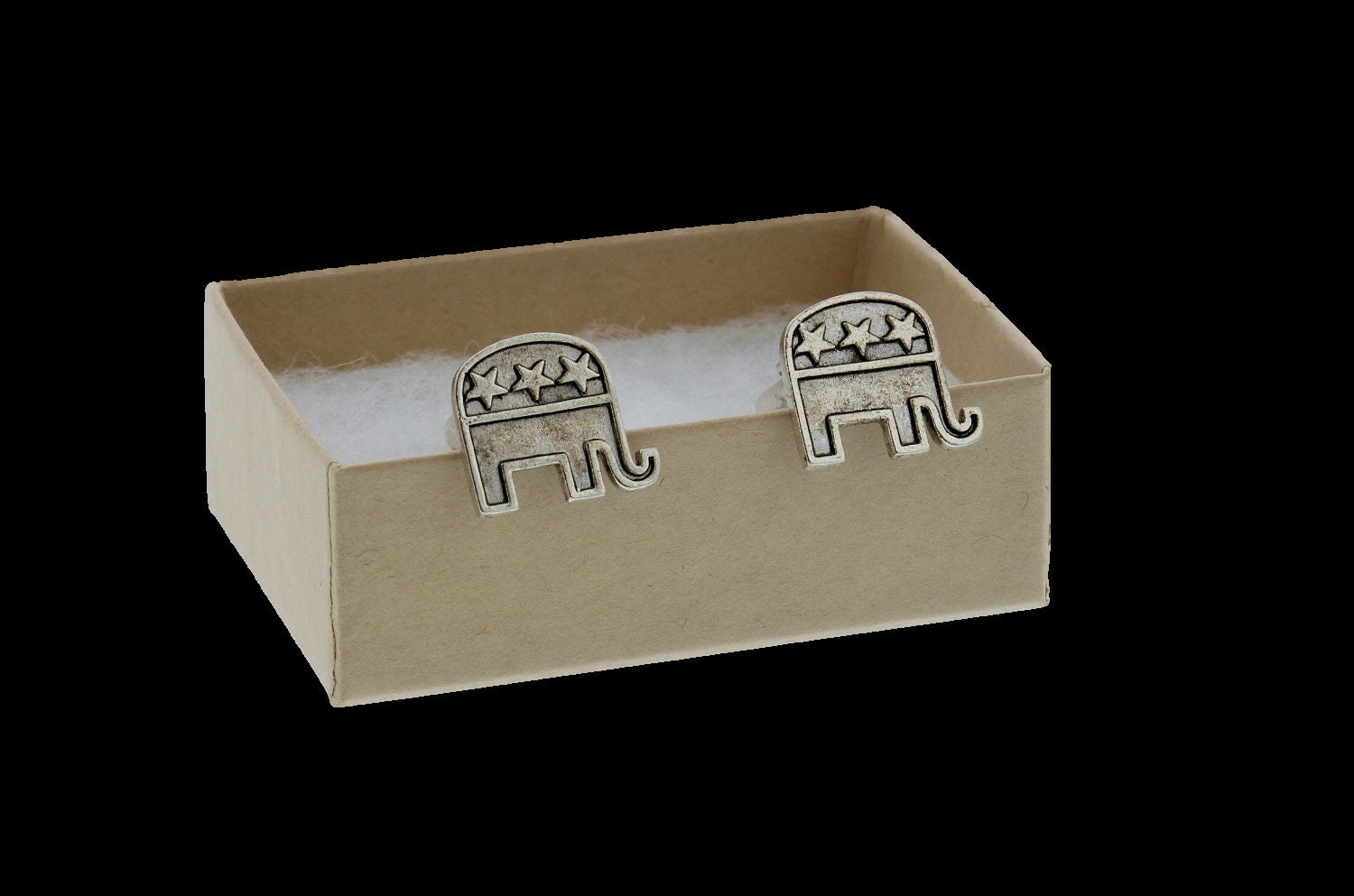 Boutons De Manchettes Anciens - Éléphant En Argent Gravé, Monture Bakélite Façon écaille - Occasion Très Bon état