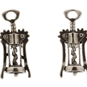 silver wine corkscrew cuff links image 5