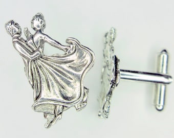 Silver Ballroom Dance Cuff Links