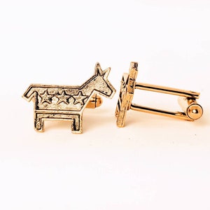 gold democrat donkey cufflinks