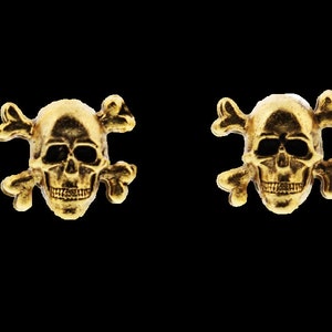 Gold Skull and Crossbones Cuff Links image 8