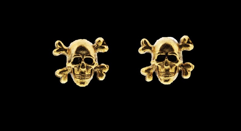 Gold Skull and Crossbones Cuff Links image 8