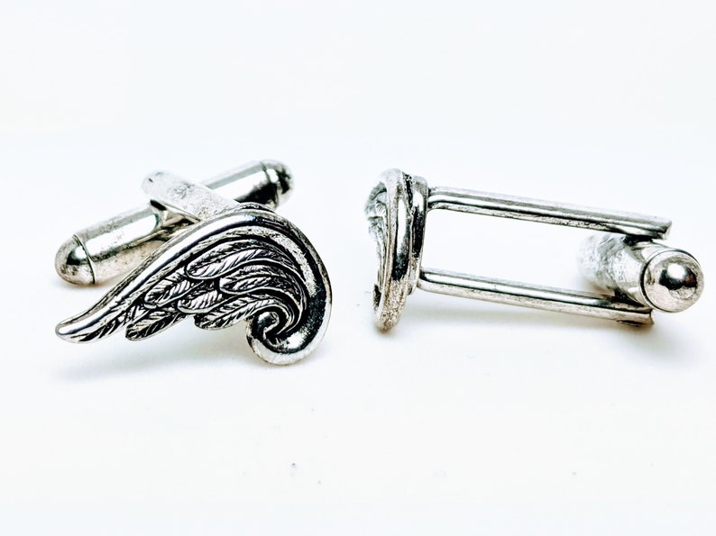 gold angel wing cuff links image 1