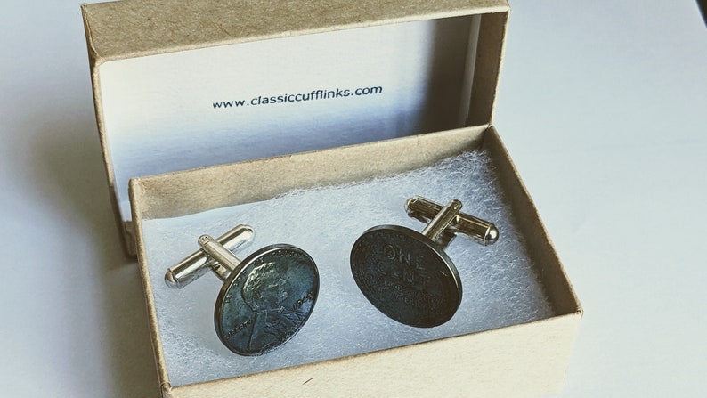 Handmade Vintage 1943 Steel War Penny Cufflinks image 3