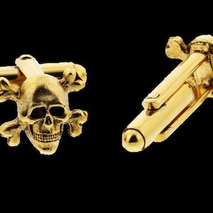 Gold Skull and Crossbones Cuff Links image 7