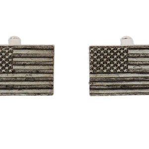 Silver American Flag Cuff Links image 2