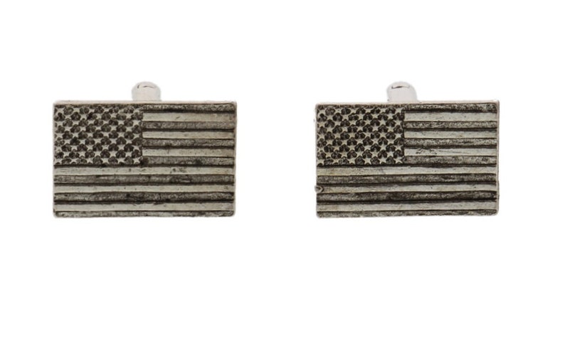 Silver American Flag Cuff Links image 2