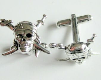 Skull Swords Cuff Links