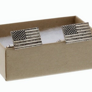 Silver American Flag Cuff Links image 4