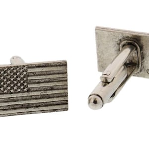 Silver American Flag Cuff Links image 1