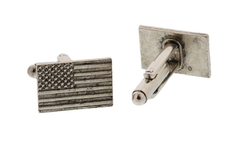 Silver American Flag Cuff Links image 1