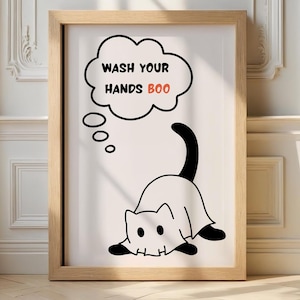 Halloween bathroom decor | wash your hands sign |Halloween bathroom wall art | funny bathroom art print| digital print