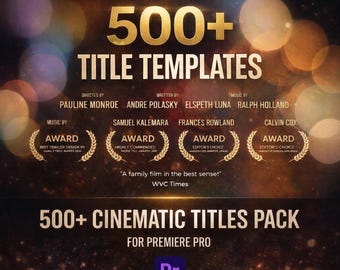 500+ Premiere Pro Titles MOGRT Templates Bundle | Cinematic & Animated Typography Templates | Film Wedding Trailer Movie Intro Text Toolkit