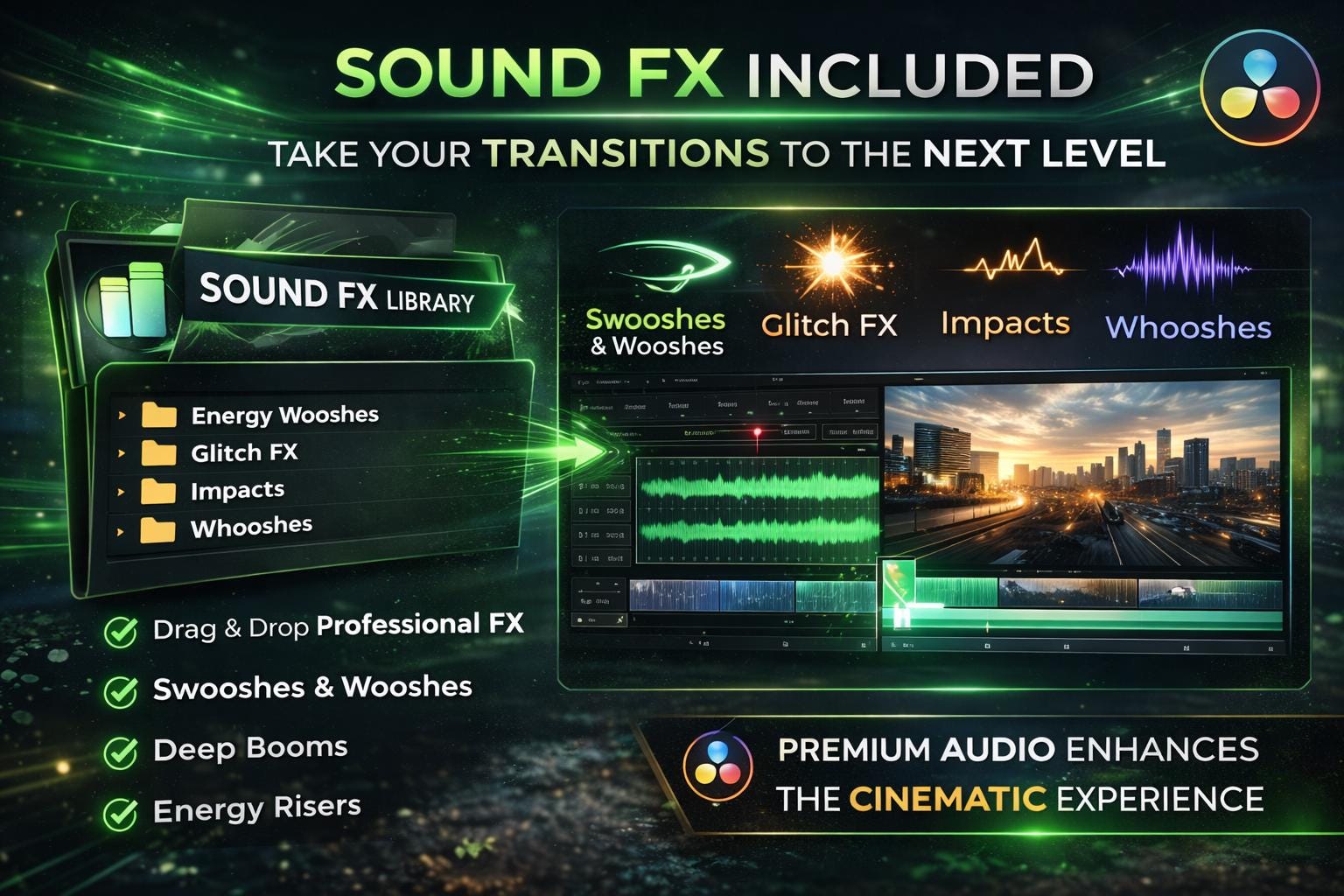 Davinci Resolve Transitions Pack - 1000+ Seamless Video Dynamic , Drag ...