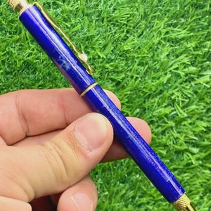 Handmade Lapis Lazuli Pen with Pyrite – Natural Gemstone Pen from Afghanistan – Unique Gift for Writers & Collectors