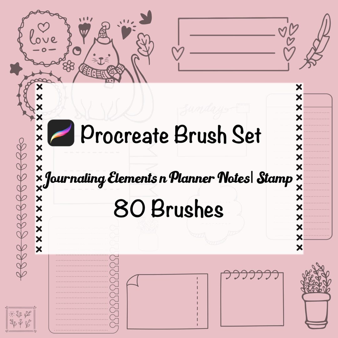 Procreate Notes Template Procreate Brush|journaling Elements N Planner Notes - Etsy