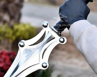 Hand-Forged Gray Skull Power Sword Replica: He-Man Inspired with Leather Sheath